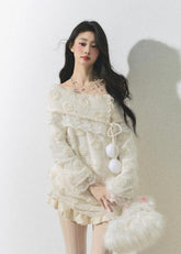 Sweet American Lace Trim Sweater